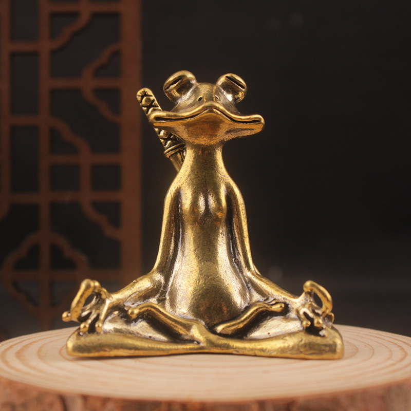 Brass frog back sword shaped ornament