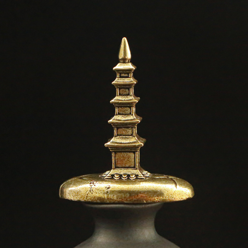 Brass material five story tower shaped ornament