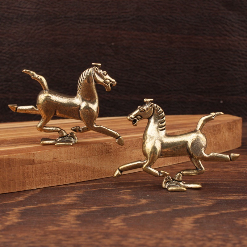 Brass material small horse galloping shaped ornament