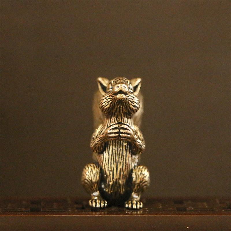 Brass material squirrel shaped ornament
