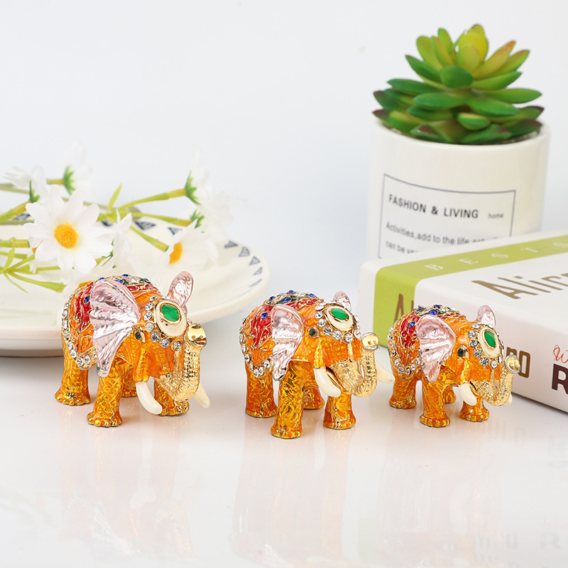 Painted Elephant Jewelry Box