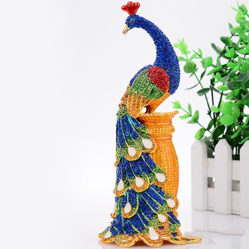 Peacock shaped jewelry box