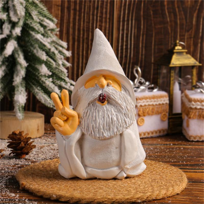 Scissorhands, white bearded dwarf ornament