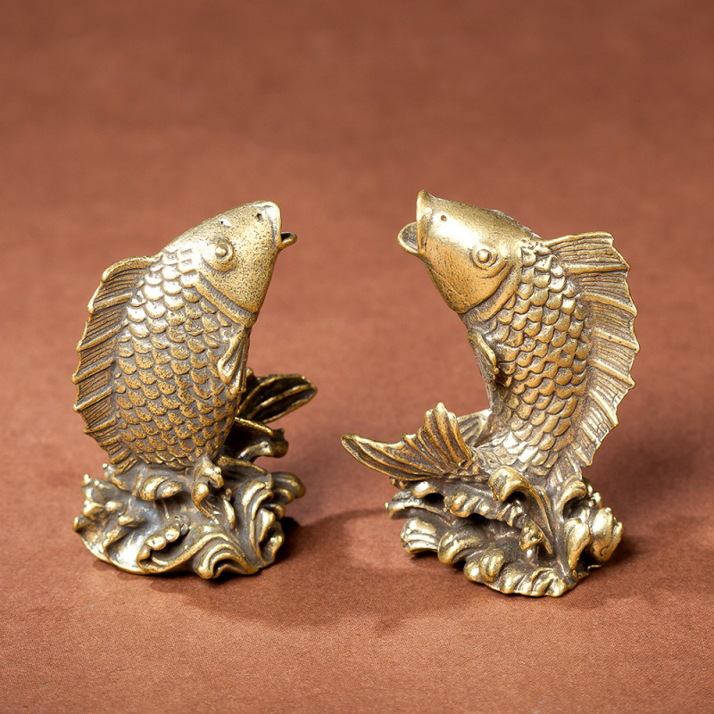 Solid brass material carp ornament