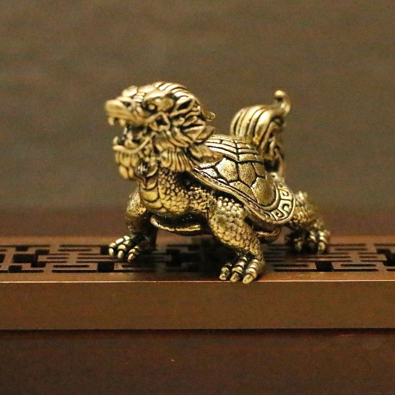Solid brass material dragon turtle