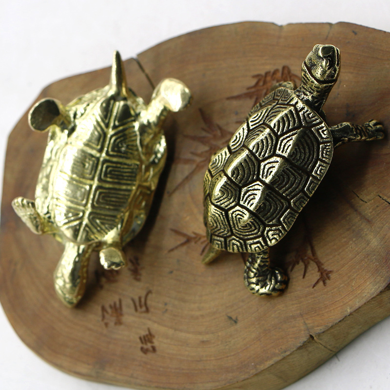 Solid brass turtle ornament