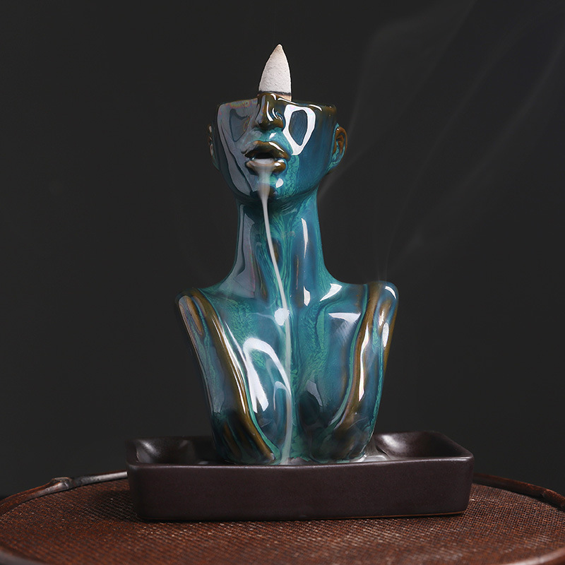 Beauty Statue Shaped Fragrant Ceramic Incense Burner Home Decoration Gift