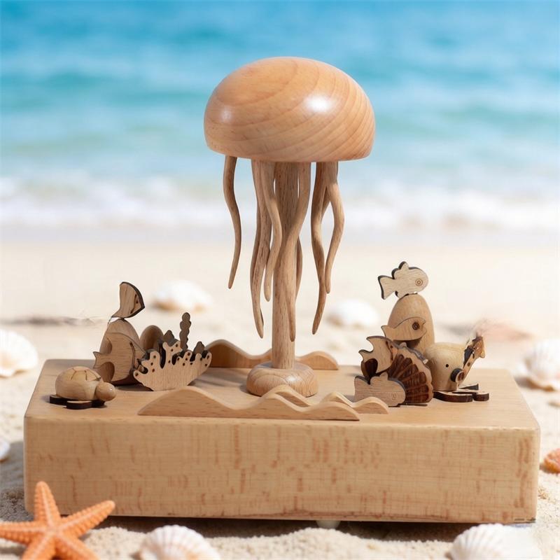 Creative wooden jellyfish shaped ornament gift