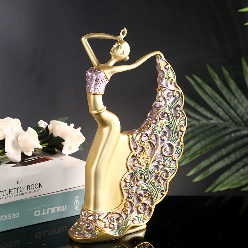 Dancing Girl Shaped Resin Craft Ornament