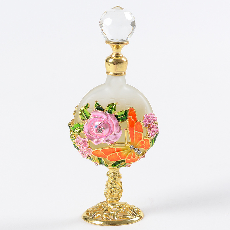 Enamel glass perfume bottle