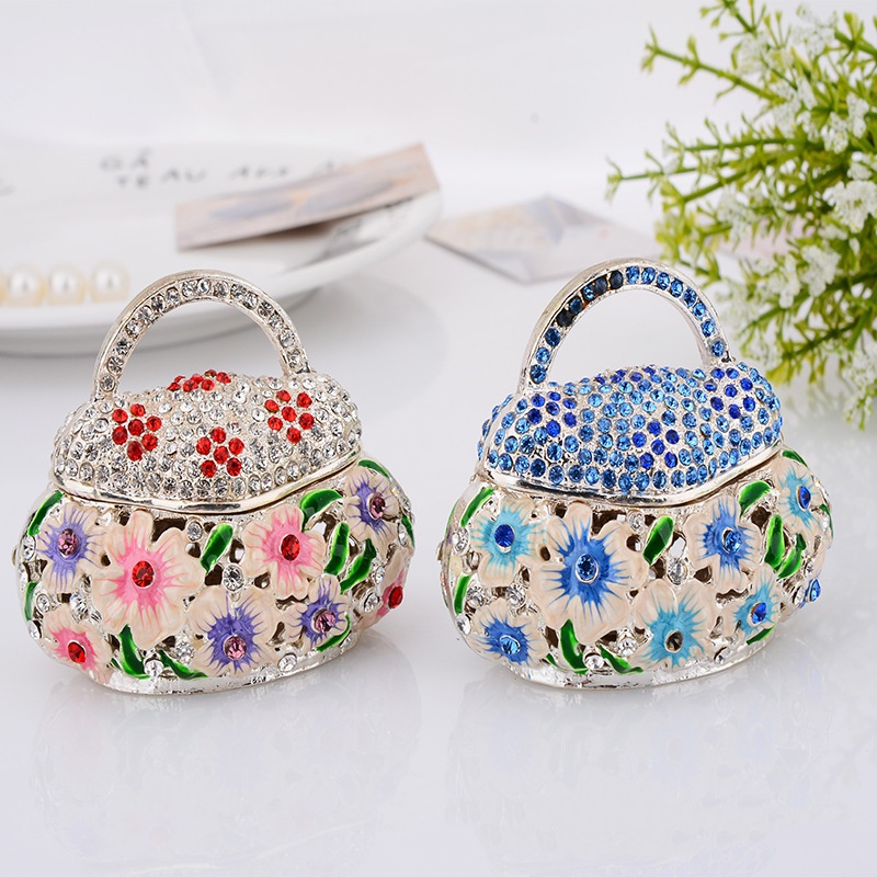 Enamel painted alloy jewelry box