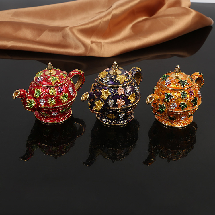 Enamel teapot shaped ornament