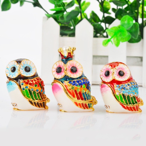 Owl painted jewelry box