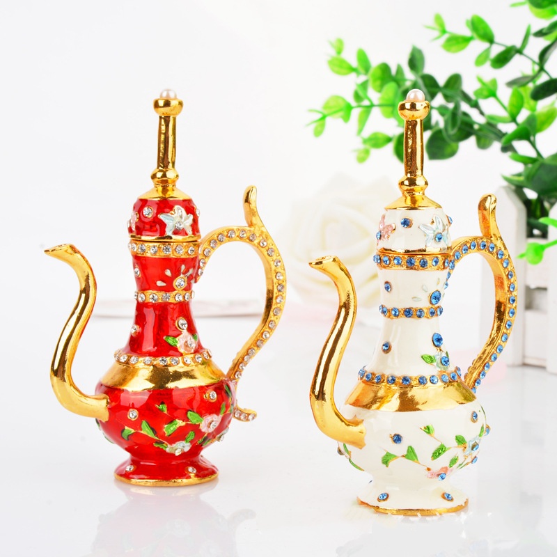 Painted wine pot enamel jewelry box
