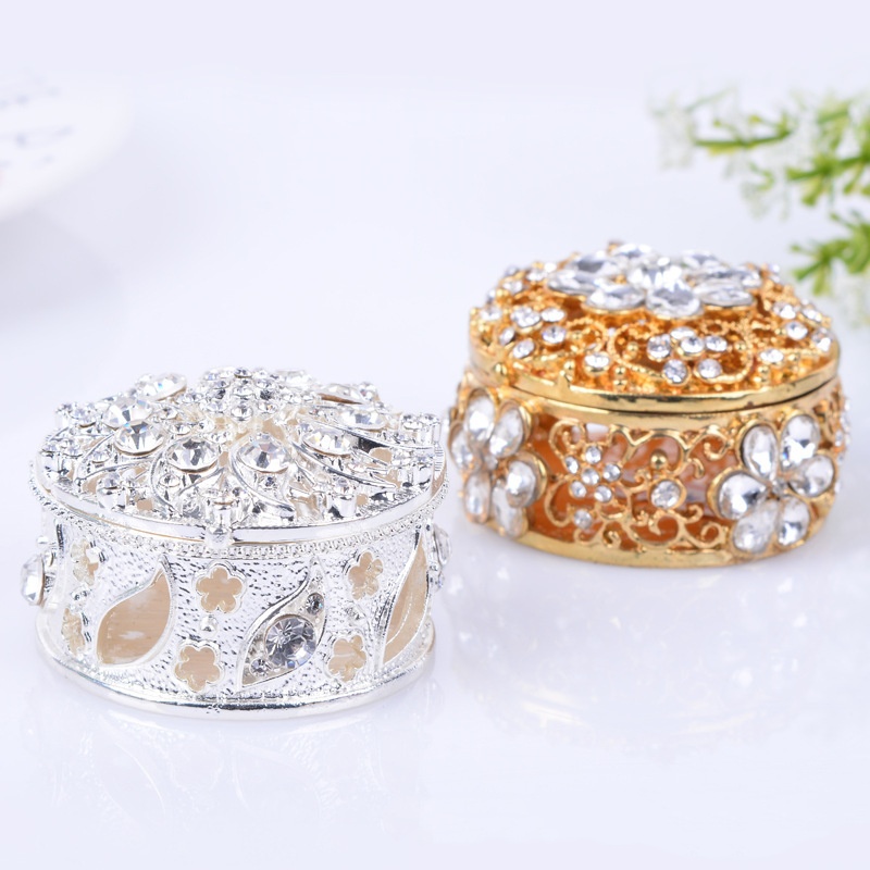 Round enamel craft jewelry box