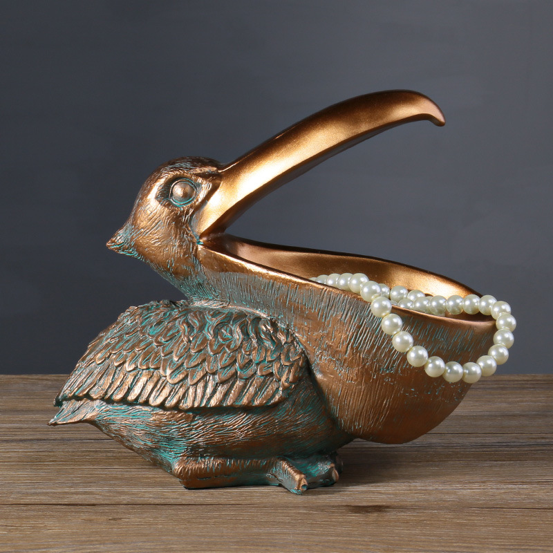 Big billed bird pelican shaped key candy storage ornament