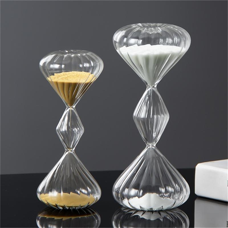 Striped glass hourglass timer