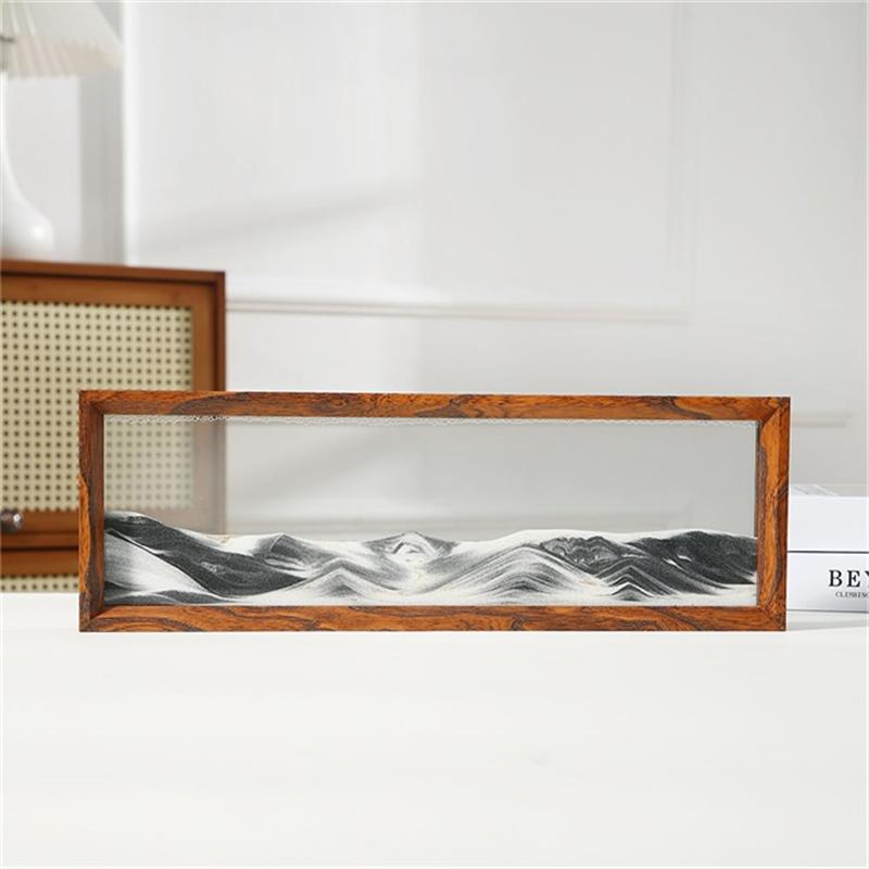 Three dimensional flowing sand painting decorative ornament