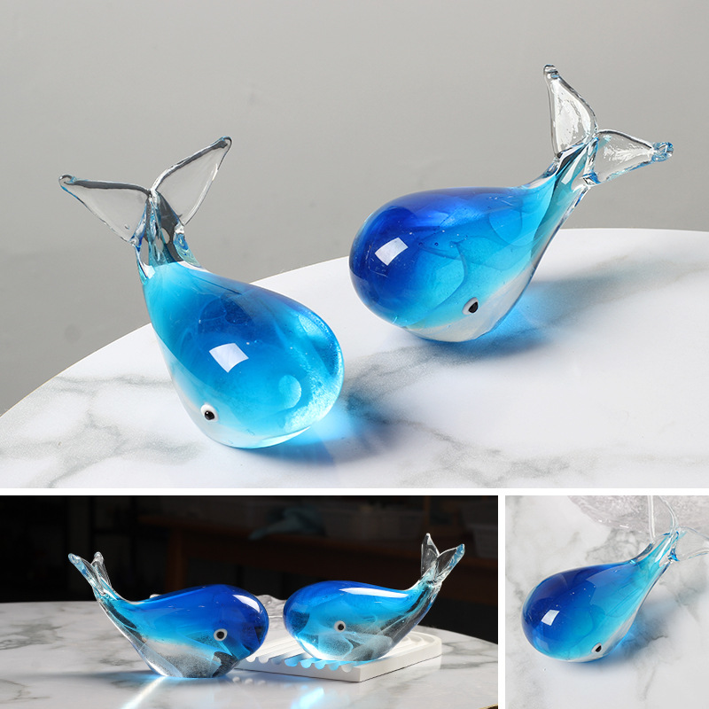Luminous Glass Whale Space Decoration Gift