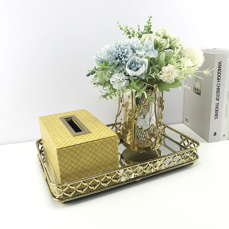 Metal and Glass Vase for Home Decor