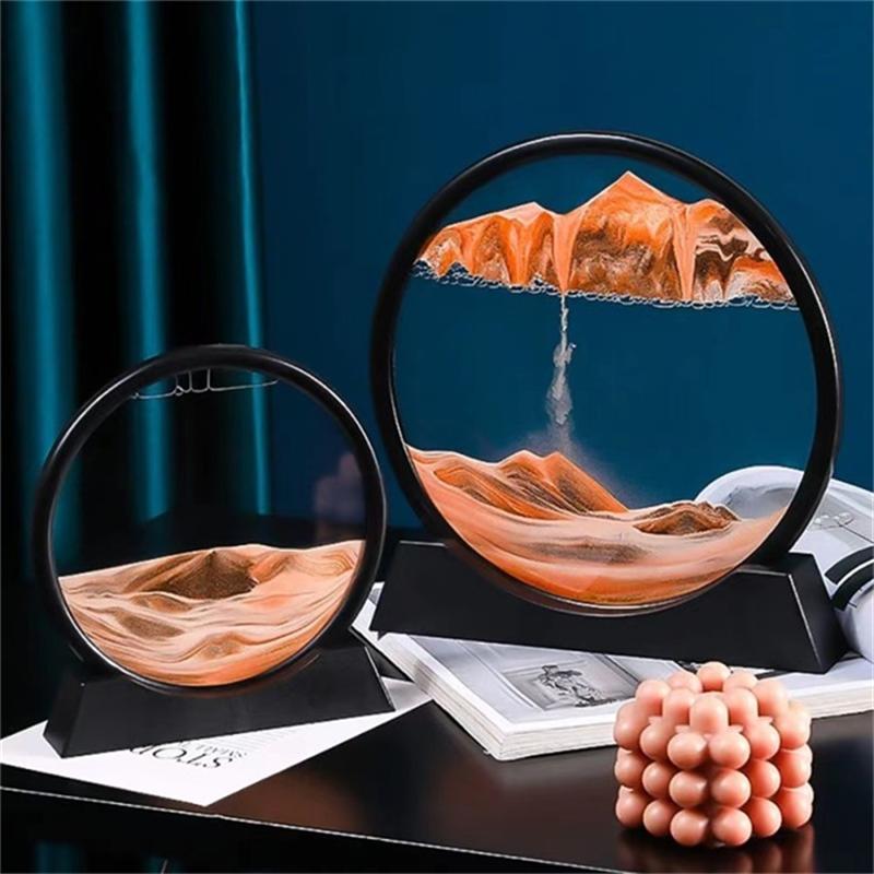 Colorful sand painting shaped hourglass ornament