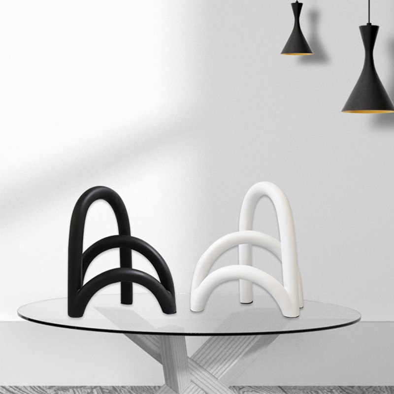 Black and White Geometric Arch Ornament