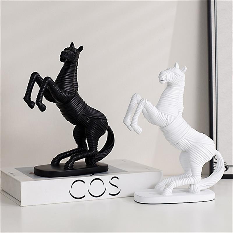 Black and White Horse Figurine