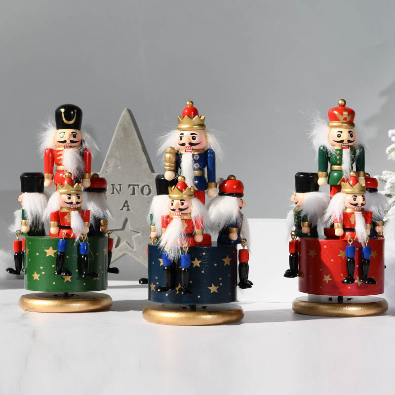 Enchanting World of Hand Painted Nutcracker Rotating Music Wooden Box