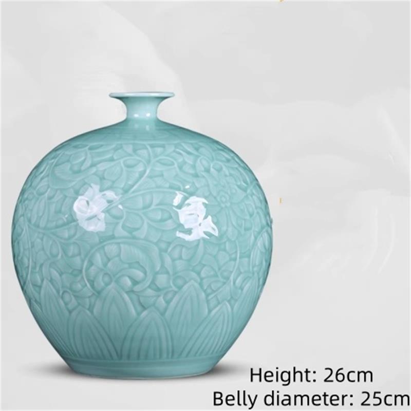 The Celadon Handmade Relief Ceramic Vase