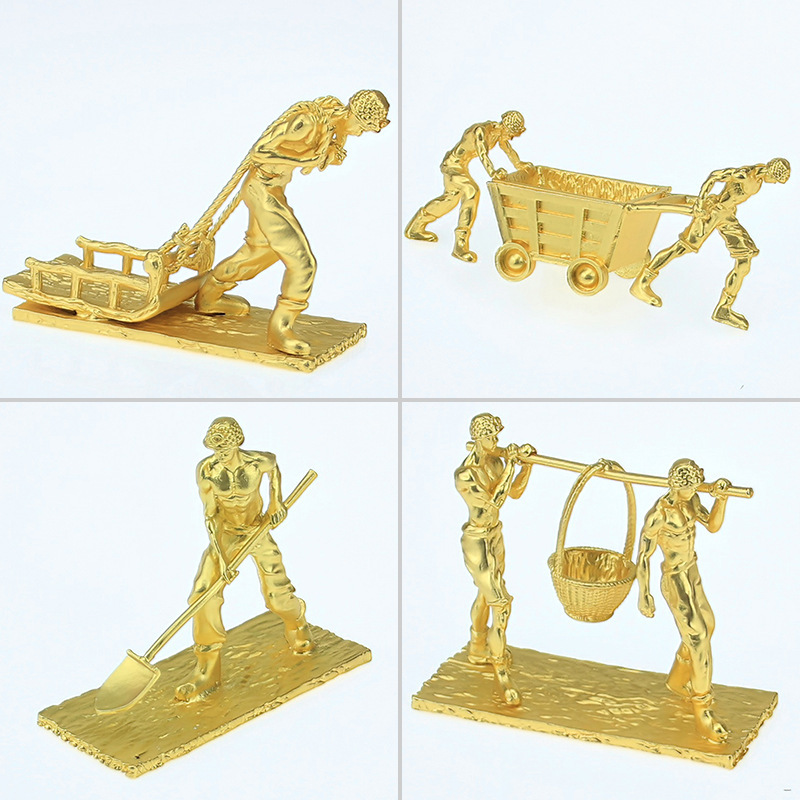 Miner Figurine Alloy Craft Ornament