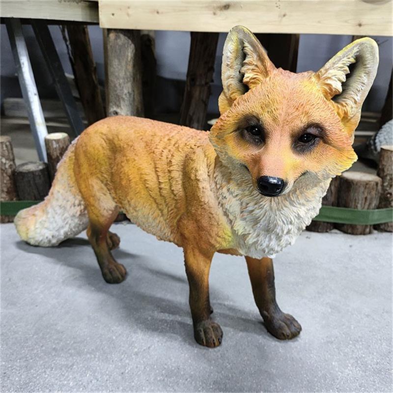 Stylish Resin Fox Sculpture Decorative Object