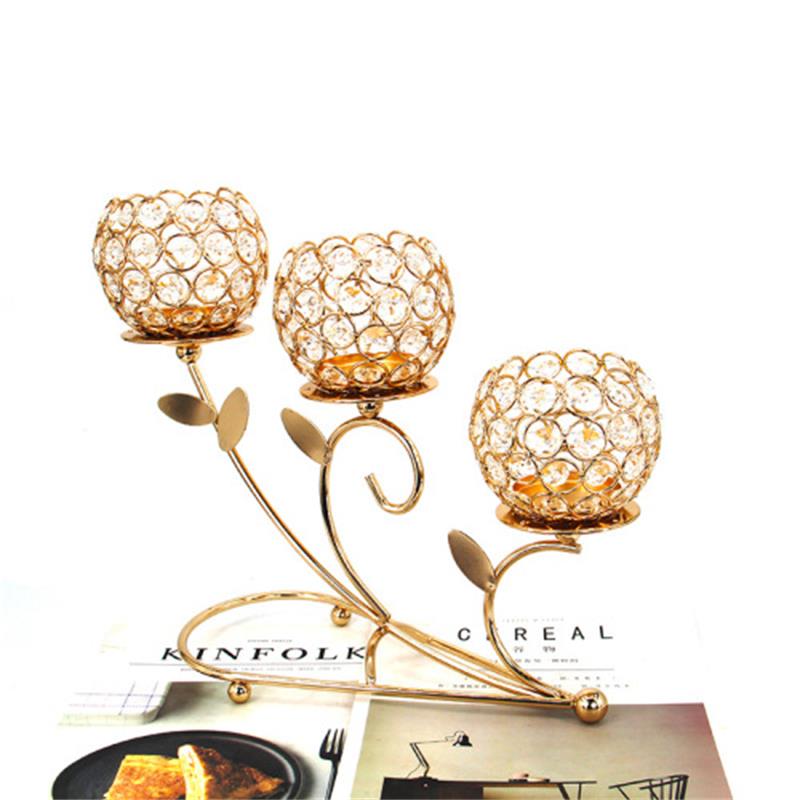 Gold Plated Metal Candle Holder