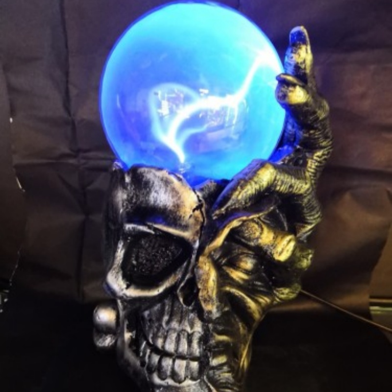 Skull-Shaped Resin Lightning Plasma Ball