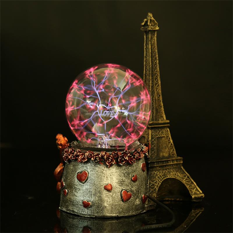 Tower-Shaped Electrostatic Plasma Ball Resin Ornament