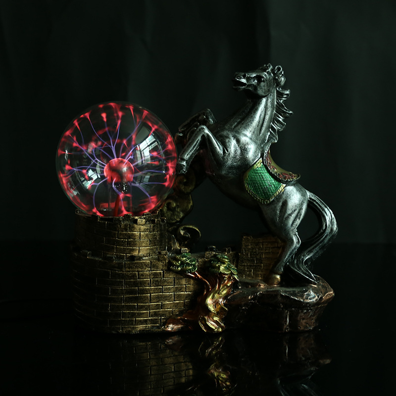 Horse Crystal Ball Resin Figurine