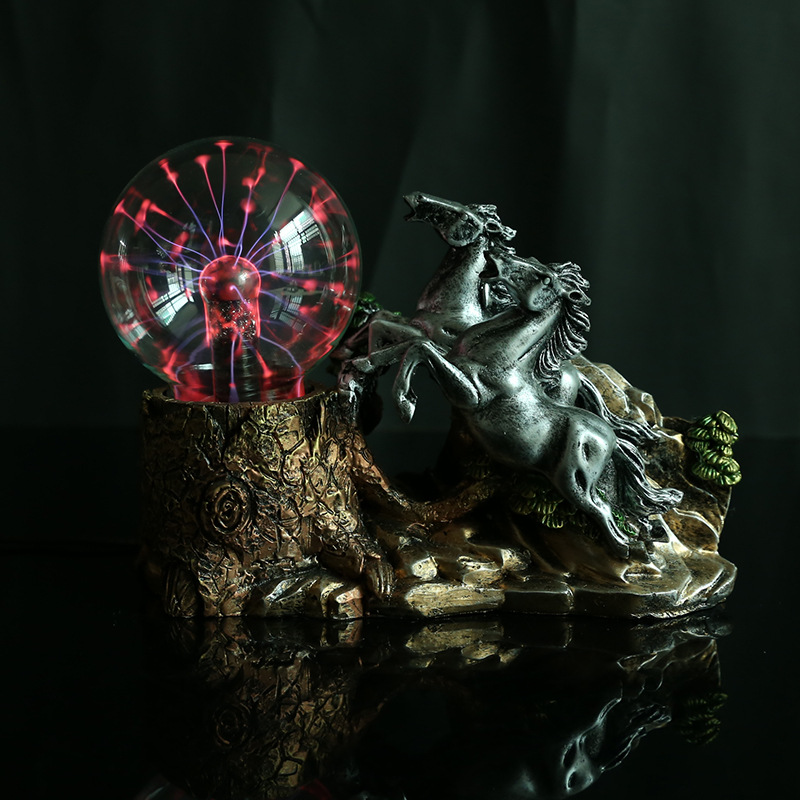 Double Horse Crystal Ball with LED Light