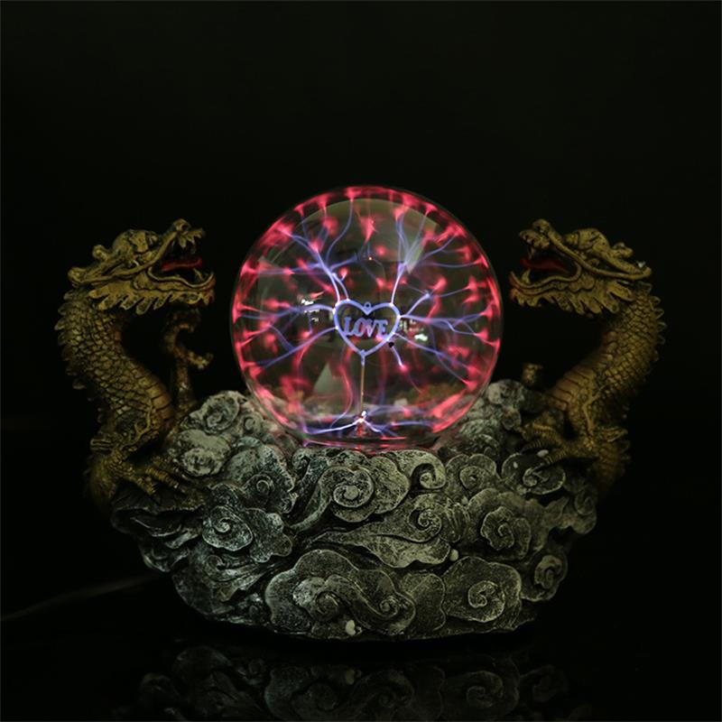 Double Dragon Playing with Pearl Resin Ornament