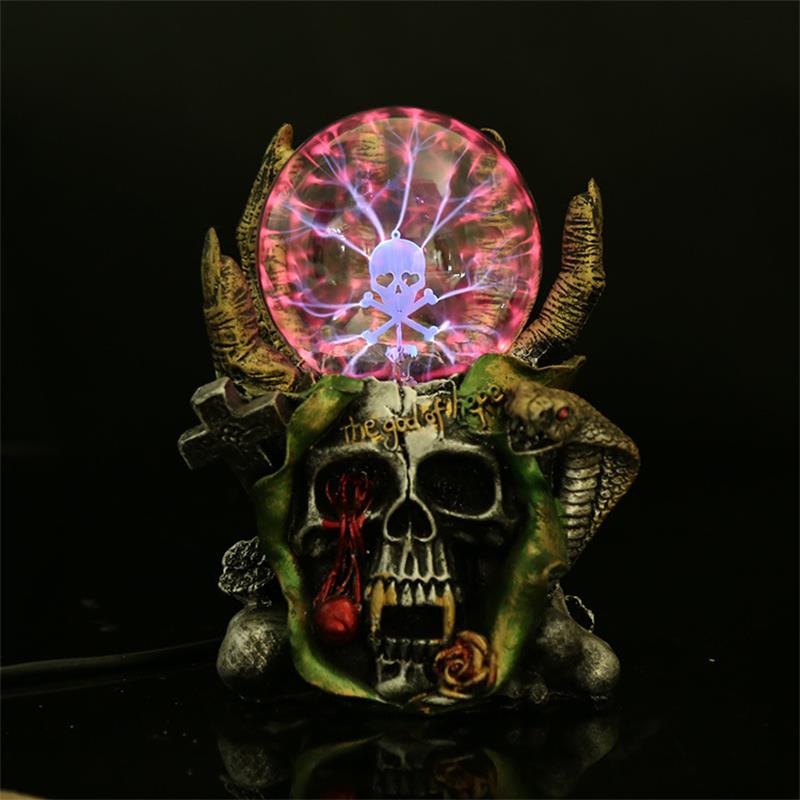 Skull with Crystal Magic Ball on Head