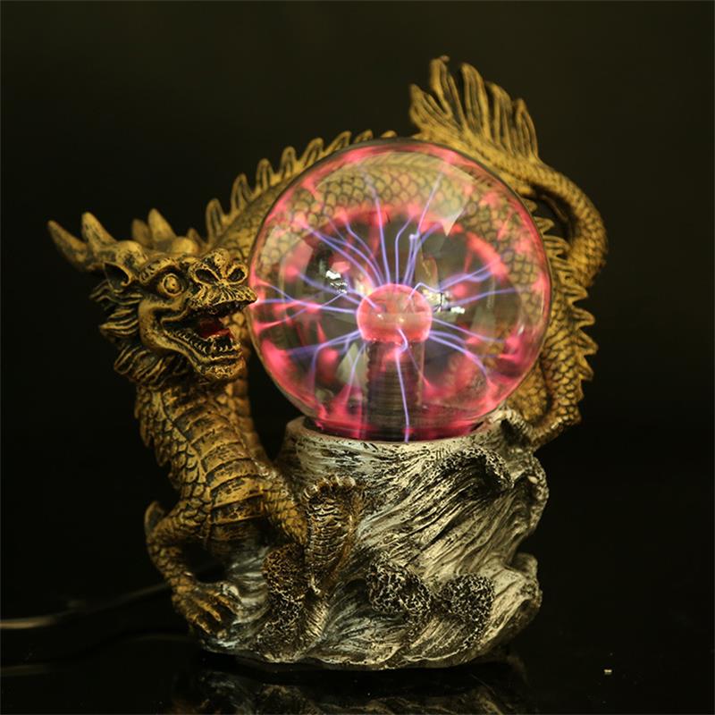 Coiled Dragon Crystal Ball Figurine