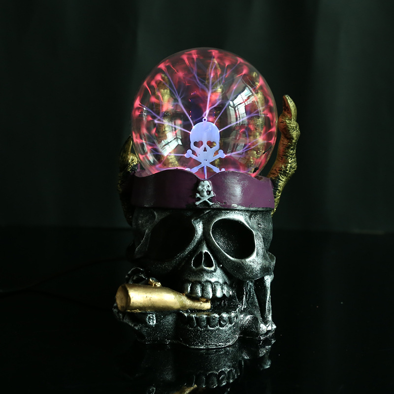 Glowing Skull Smoking Pipe Crystal Ball