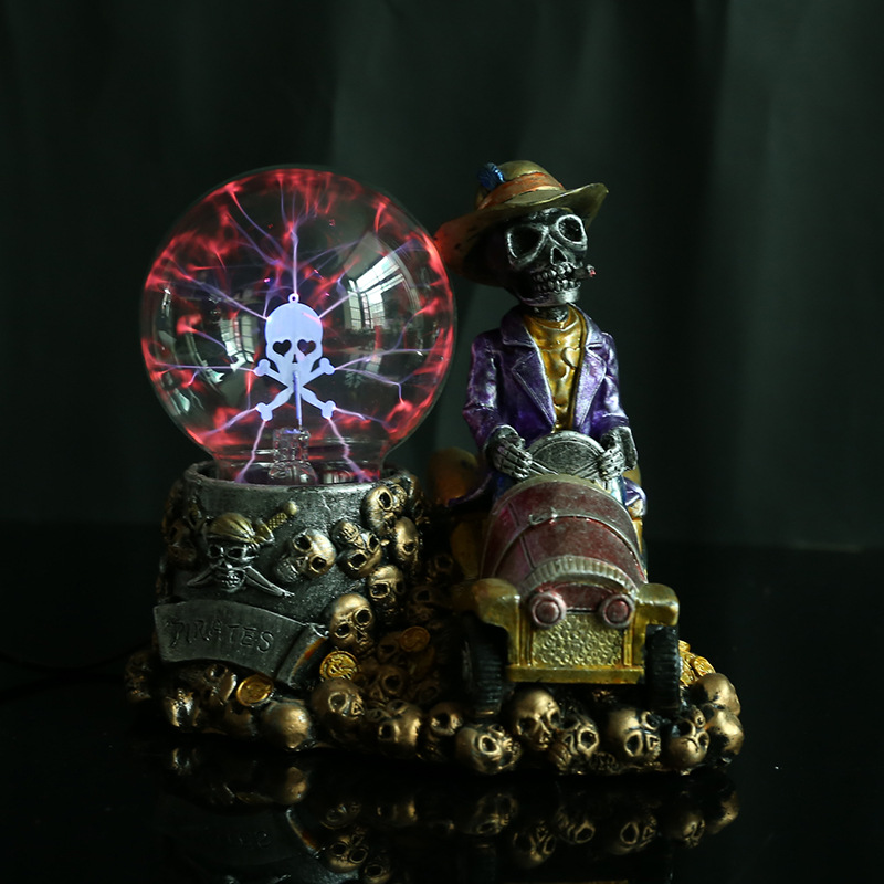 Western Cowboy Skull Water Globe Decor for Gothic Shelf & Gift Displays