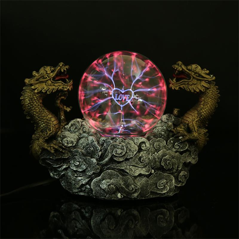 Double Dragon Playing with Pearl Resin Ornament