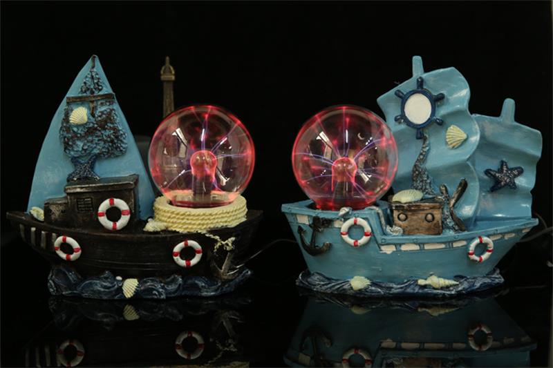 Sailboat Plasma Ball Decorative Ornament
