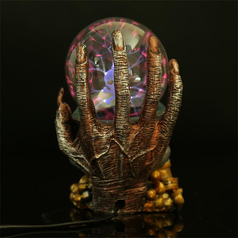 Skull with Crystal Ball on Top Figurine