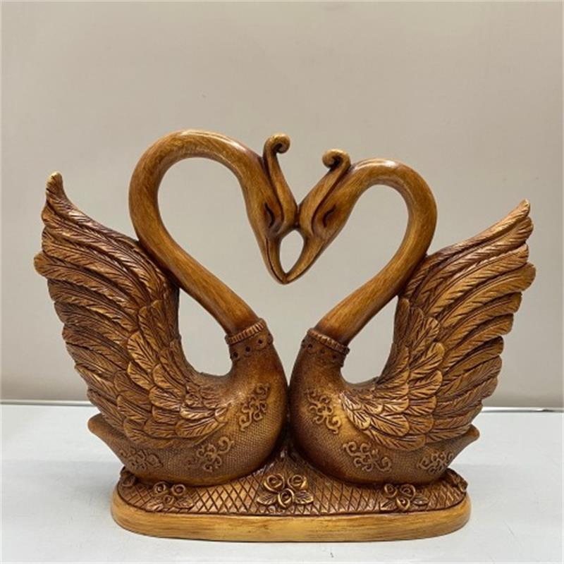 Couple Swan Shaped Resin Craft Ornament