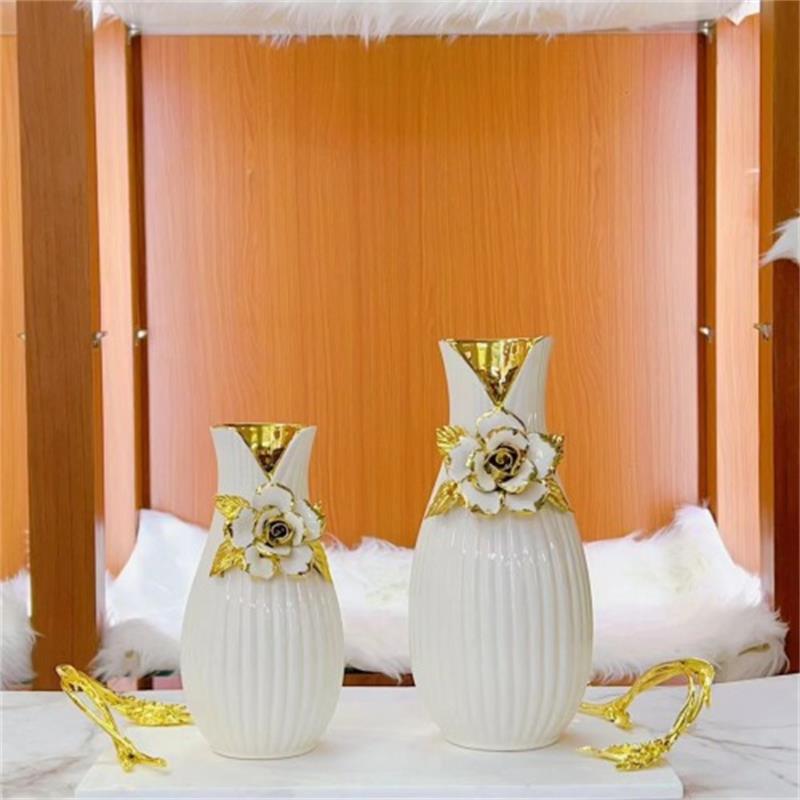 The Electroplated Gold Decal Ceramic Vase