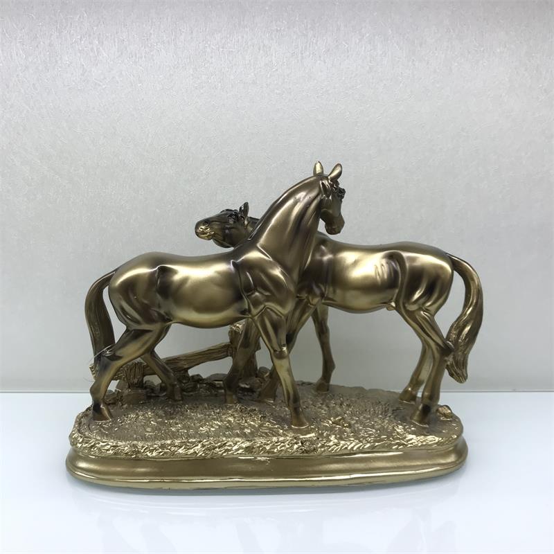 Romantic Couple Horse Resin Sculpture