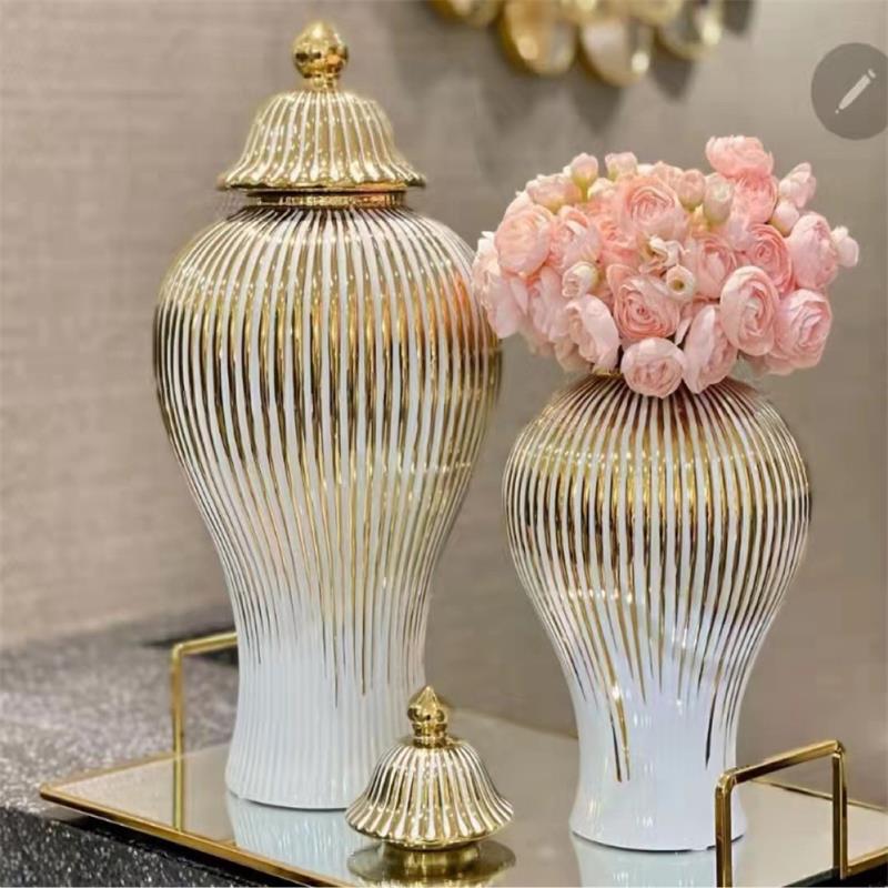 Gold Ceramic Decorative Vase