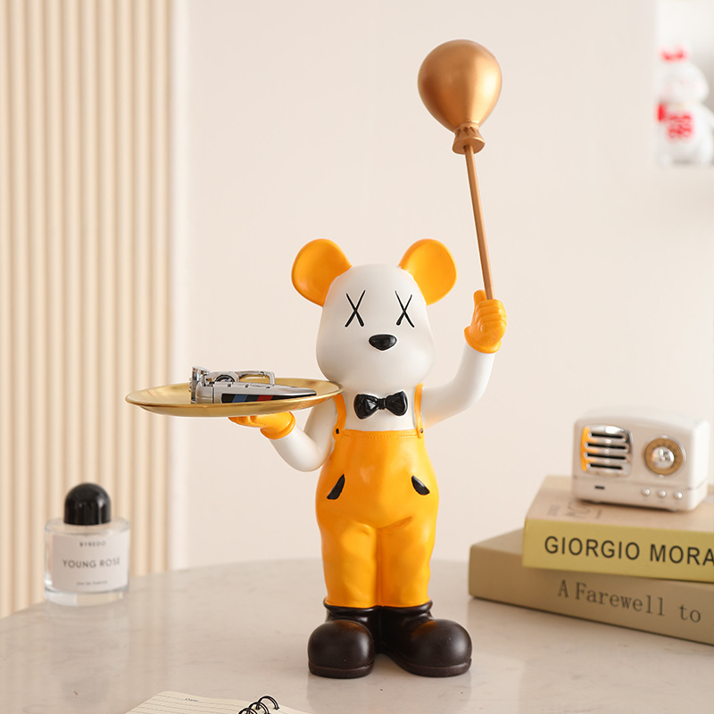 Bear Holding Balloons Tray