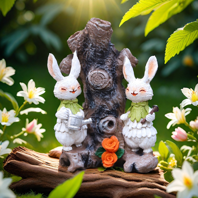 Easter Bunny Garden Statue